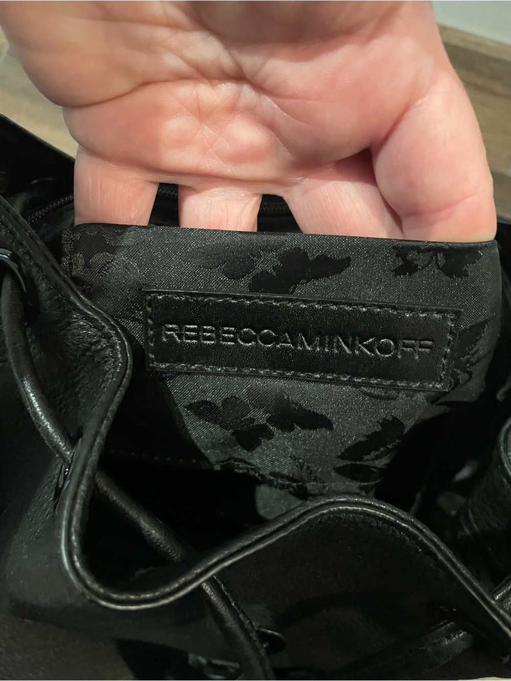 Rebecca Minkoff Moto 100% Genuine Pebbled Leather Backpack Bohemian in Black - Picture 12 of 14